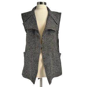 MELROSE and MARKET Black & White Tweed Open Vest S